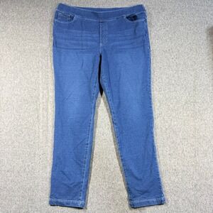 Pure Jill Indigo Womens Blue Pull On Leggings Size Large Stretch
